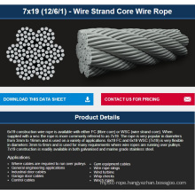 7X19 (12/6/1) - Wire Strand Core Wire Rope